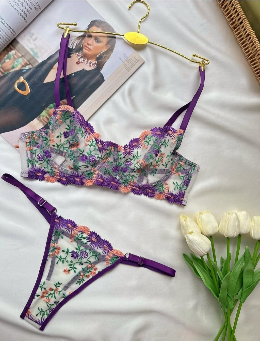 Transparan Brode Mor Set