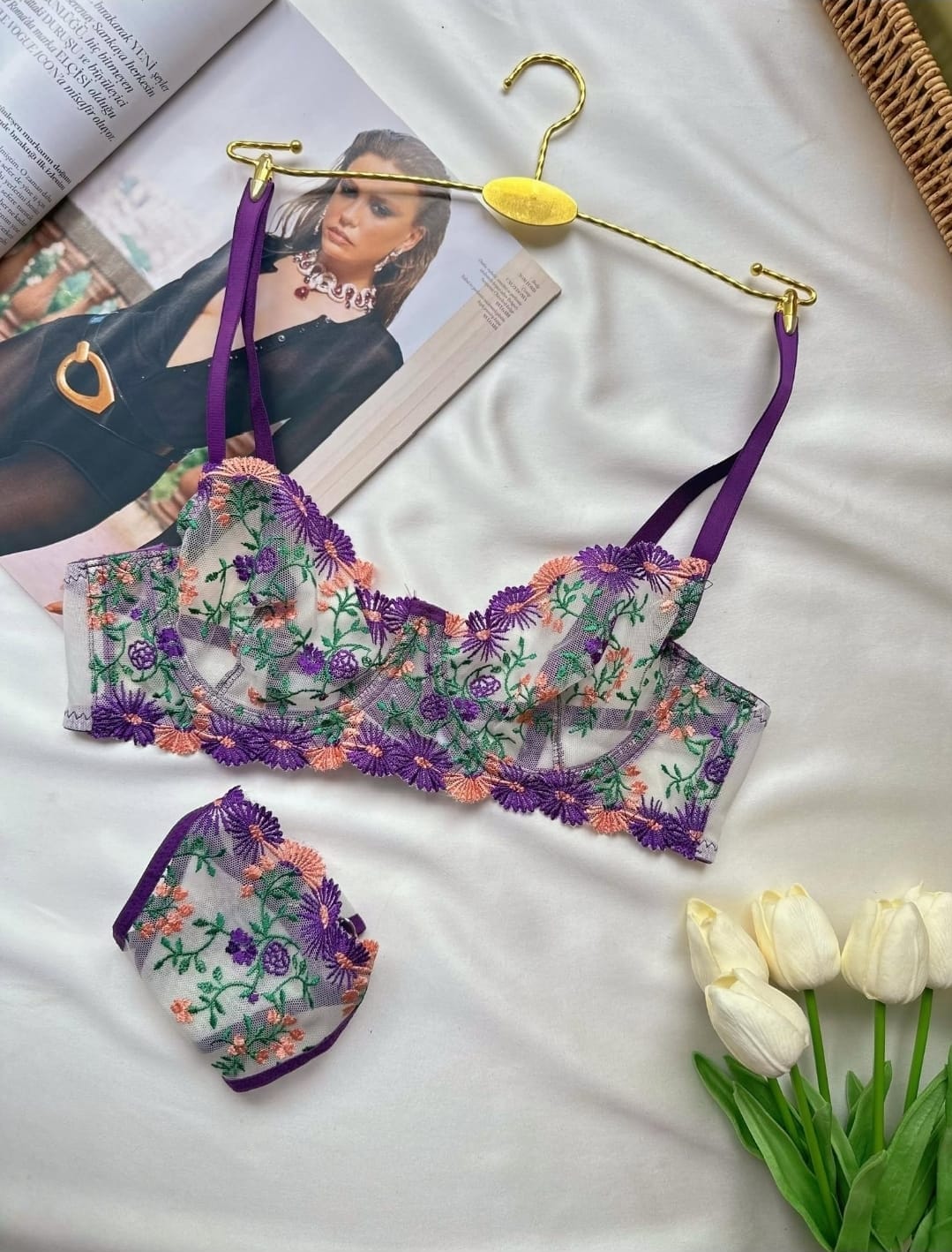 Transparan Brode Mor Set