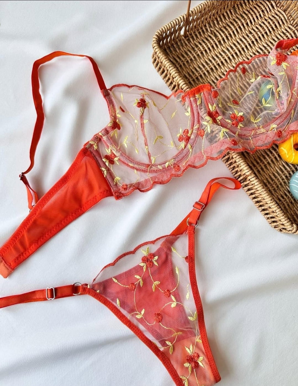 Transparan Yıldız Desenli Turuncu Brode