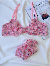 Tül Fırfır Pembe Set