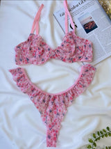 Tül Fırfır Pembe Set