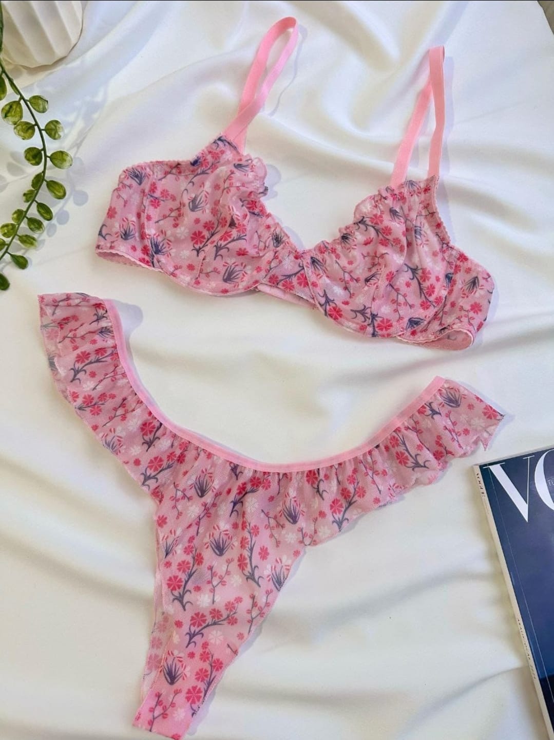 Tül Fırfır Pembe Set