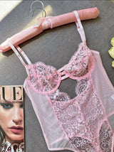 Pembe Dantelli Body Suit