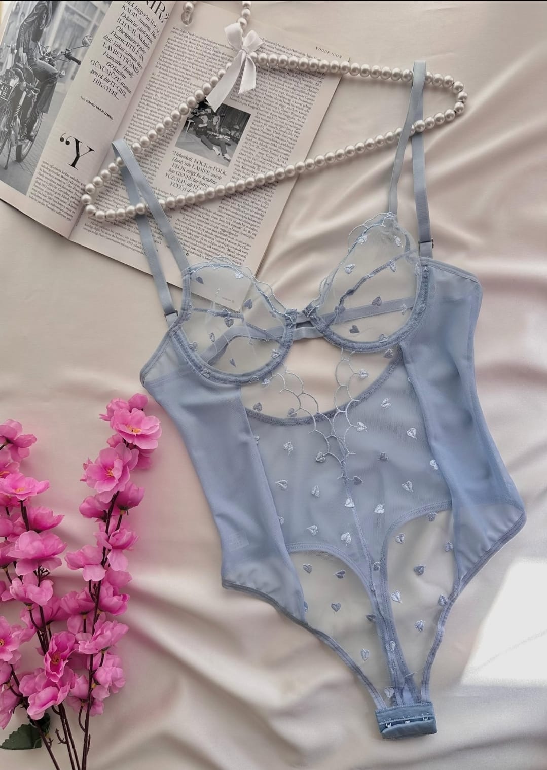 Kalpli Bodysuit Mavi