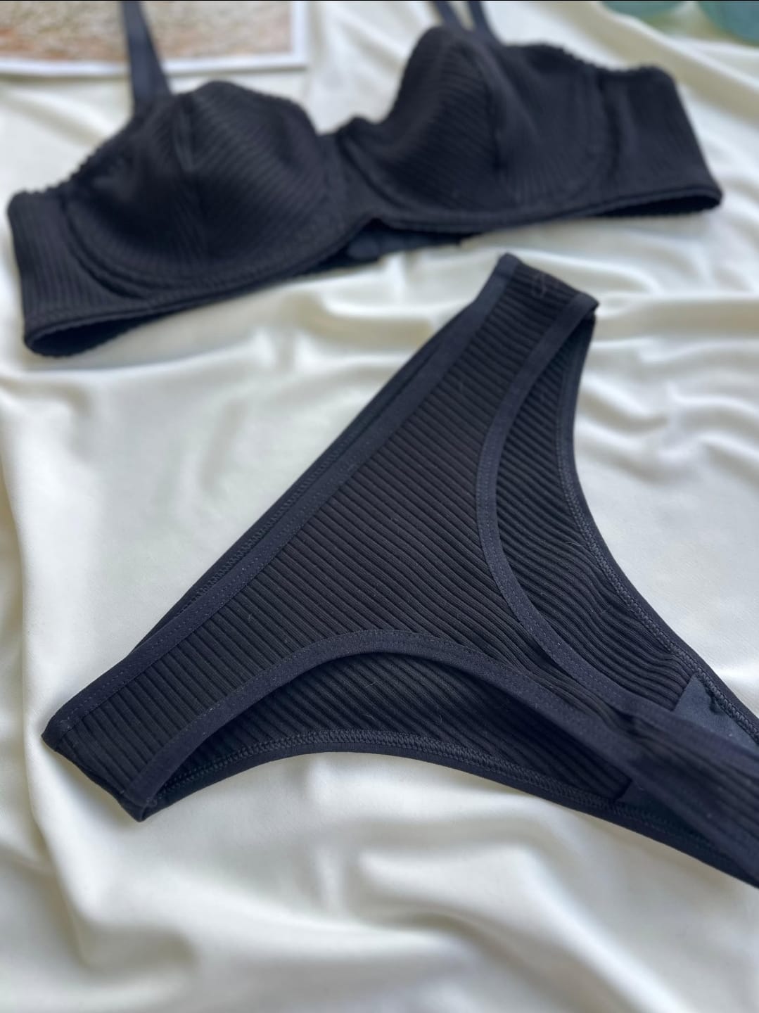 Balenli Pamuk Kaşkorse Siyah Takım