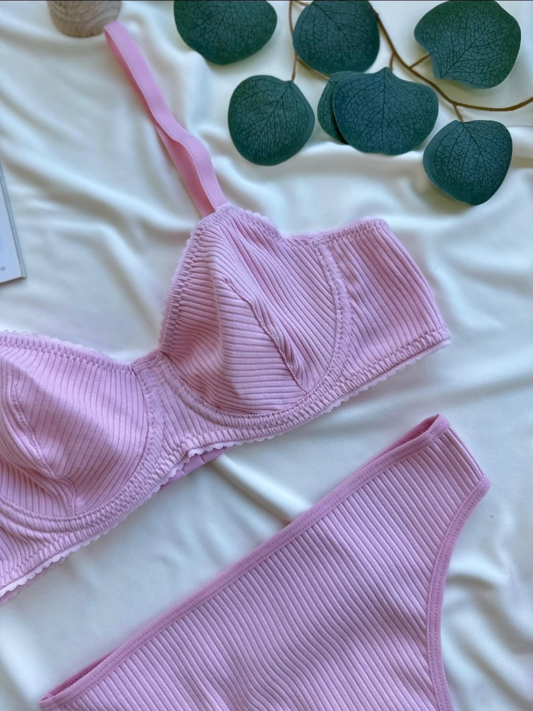 Balenli Pamuk Kaşkorse Pembe Takım