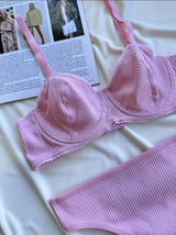 Balenli Pamuk Kaşkorse Pembe Takım
