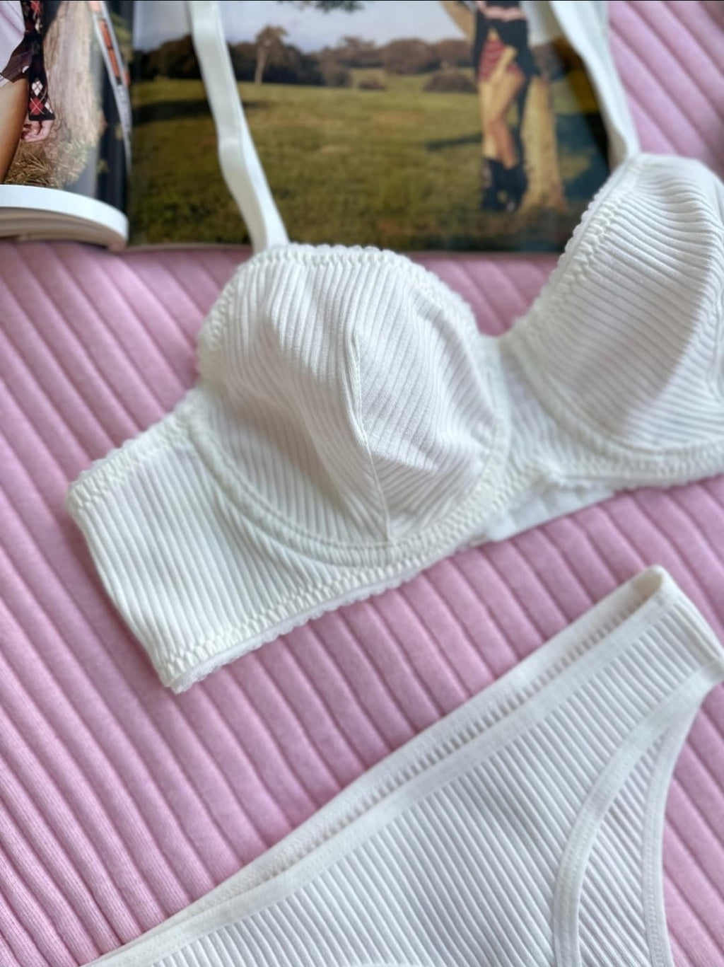 Balenli Pamuk Kaşkorse Beyaz Takım