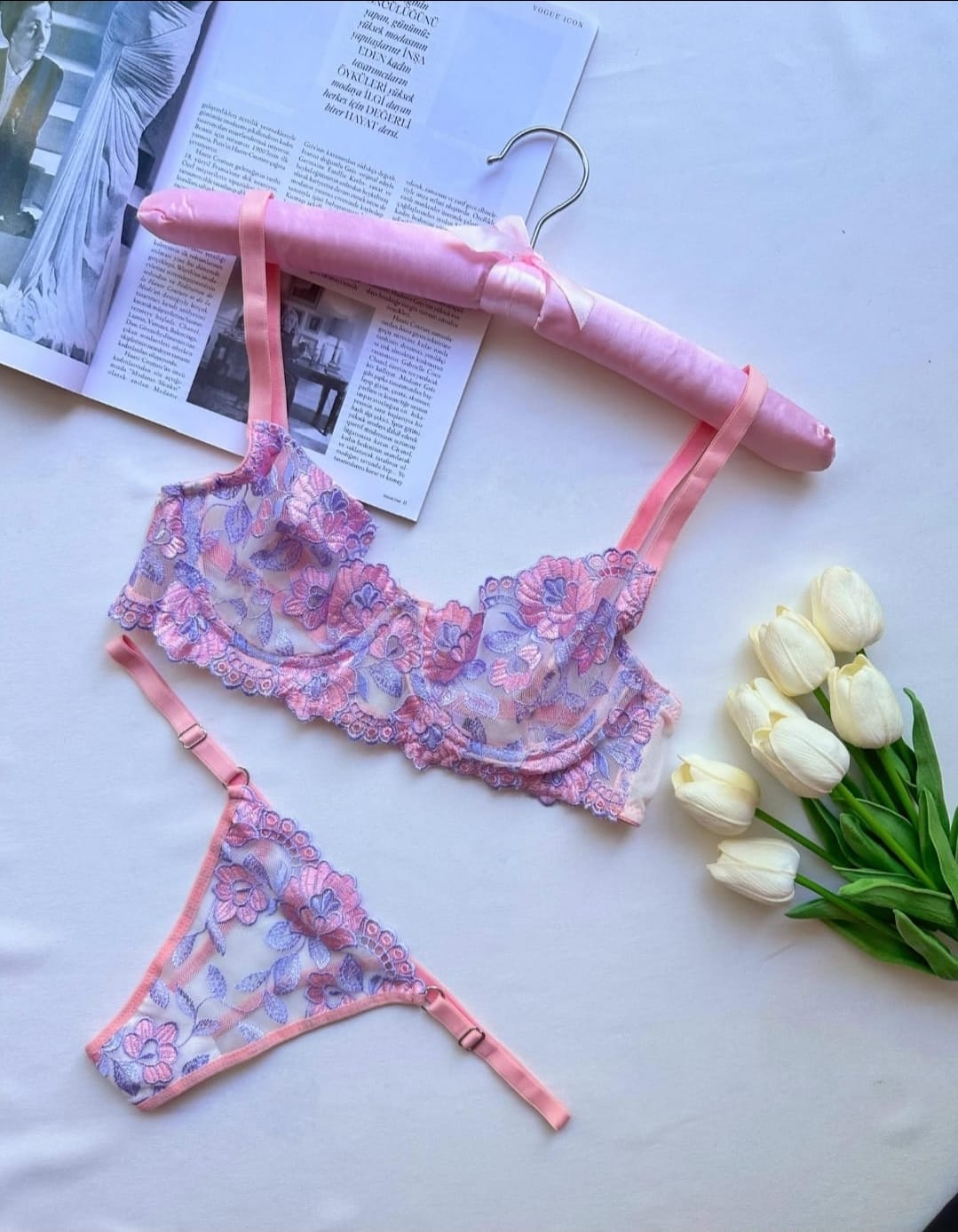 Transparan Brode Pudra Set