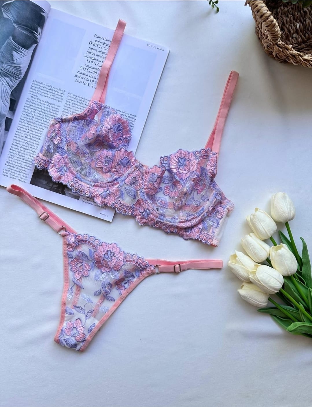 Transparan Brode Pudra Set