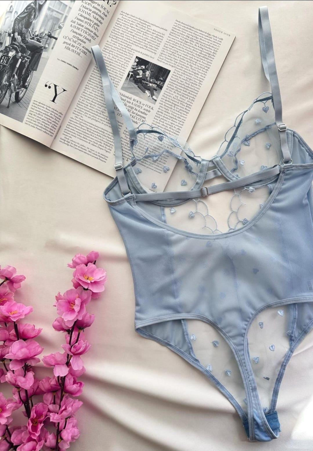 Kalpli Bodysuit Mavi